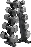 Vista 14 de HolaHatha Hexagonal Dumbbell Weights Set, Home Gym Equipment Set, Portable Weighted Exercise Dumbbells for Fitness, Training, and Lifting Workouts