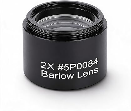 2X Barlow Lens, 1.25inch Fully Multi-Coated Optical Glass Lens, .6 Thread Metal Barlow Lens,for 1.25in/31.7mm Astronomic Telescope