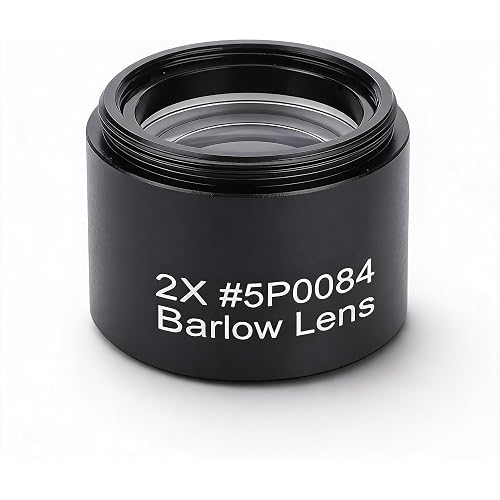 2X Barlow Lens, 1.25inch Fully Multi-Coated Optical Glass Lens, .6 Thread Metal Barlow Lens,for 1.25in/31.7mm Astronomic Telescope