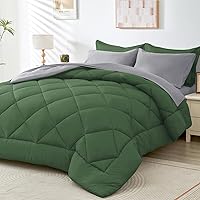 Vista 40 de HEVUMYI - Juego de edredón Queen de 7 piezas para todas las estaciones, ultra suave, ropa de cama en una bolsa, con edredón, sábana encimera, sábana