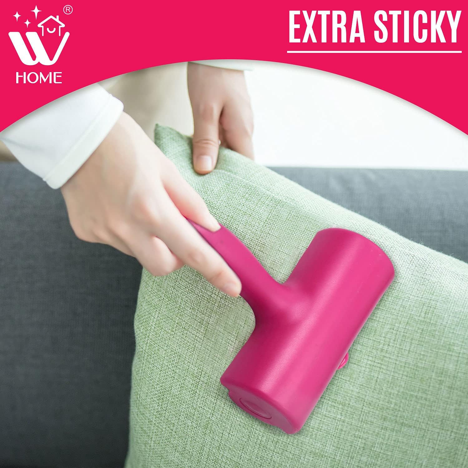 WBM Home Lint Roller for Pet Hairs, Extra Sticky Remover for Dog & Cat Hair Removal, Couch, Clothes, Furniture-60 Sheets