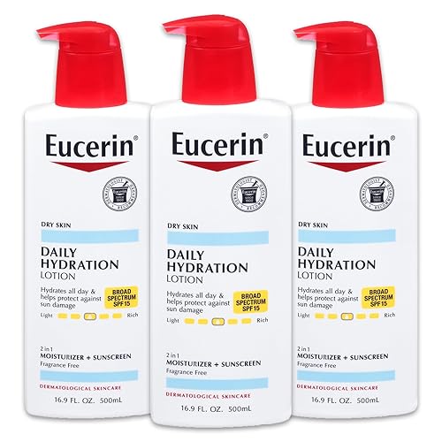 LociĂłn Corporal Eucerin HidrataciĂłn Diaria Amplio Espectro SPF 15 Fluido 169 oz Paquete de 3 El embalaje puede variar LociĂłn Corporal Eucerin HidrataciĂłn Diaria Amplio Espectro SPF 15 Fluido 169 oz Paquete de 3 El embalaje puede variar