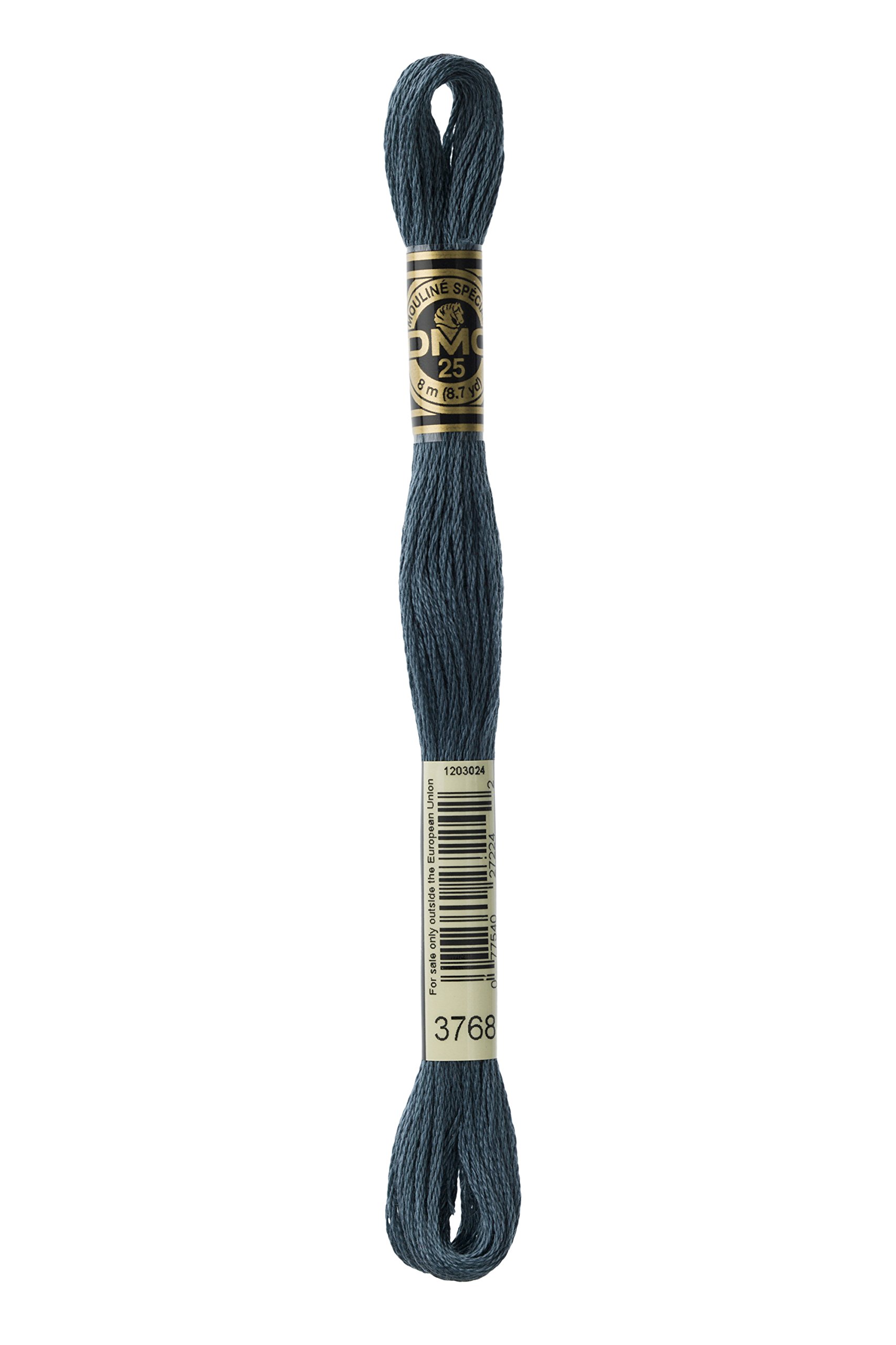 12x DMC Embroidery thread Mouline Special 117MC -3768, 6 stranded, 8m
