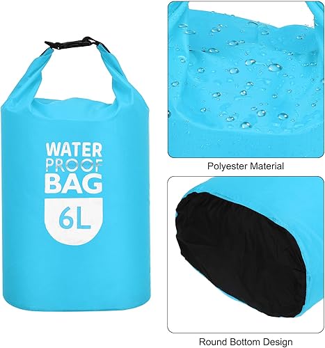 Miniatura 3 de PATIKIL Bolsa seca impermeable de 6 litros, bolsa seca portátil, bolsa de almacenamiento ligera y seca para gimnasio, kayak, senderismo, natación,