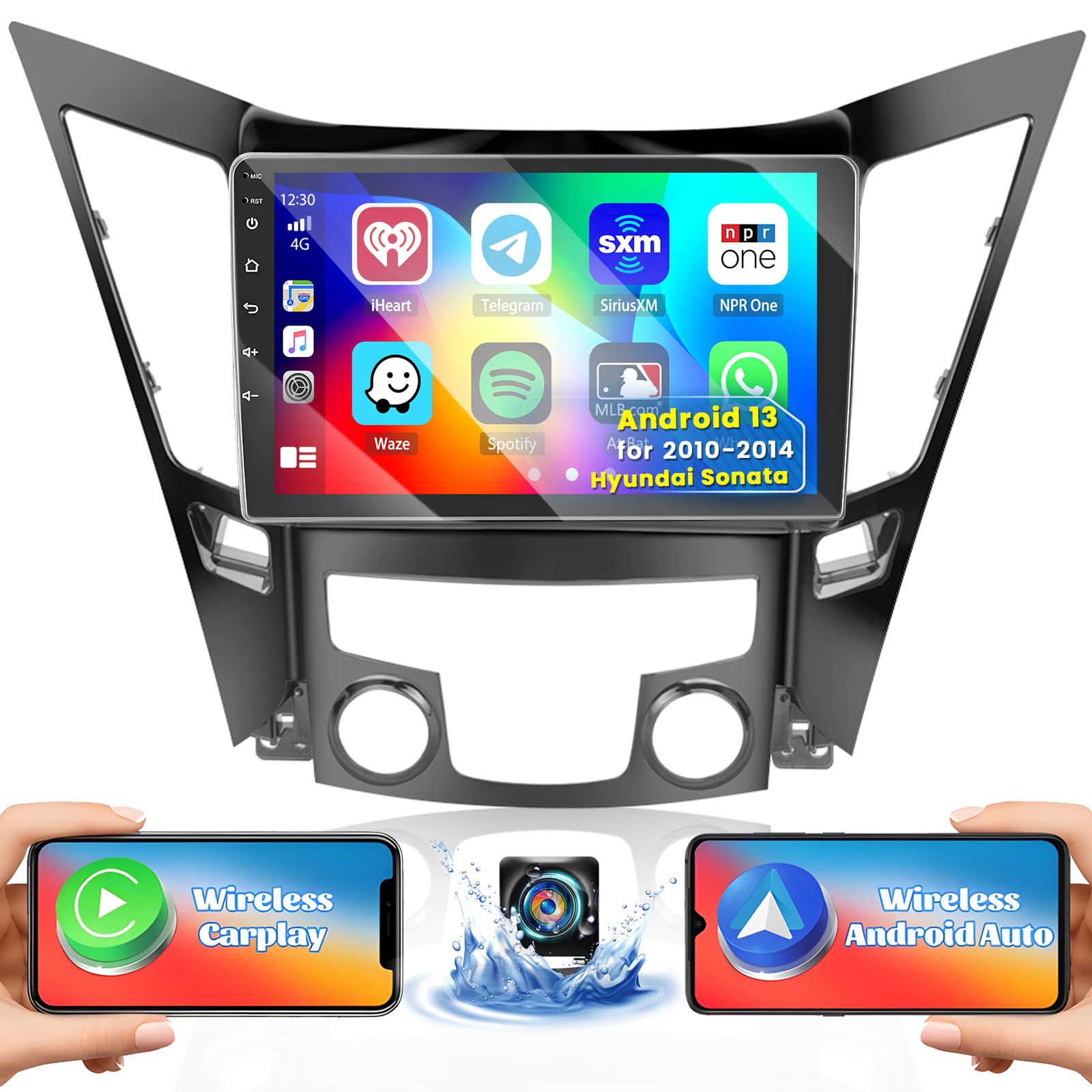 Fuluku Android Car Stereo for Hyundai Sonata 2010-2015 2+32GB with Wireless Carplay Android Auto, 9