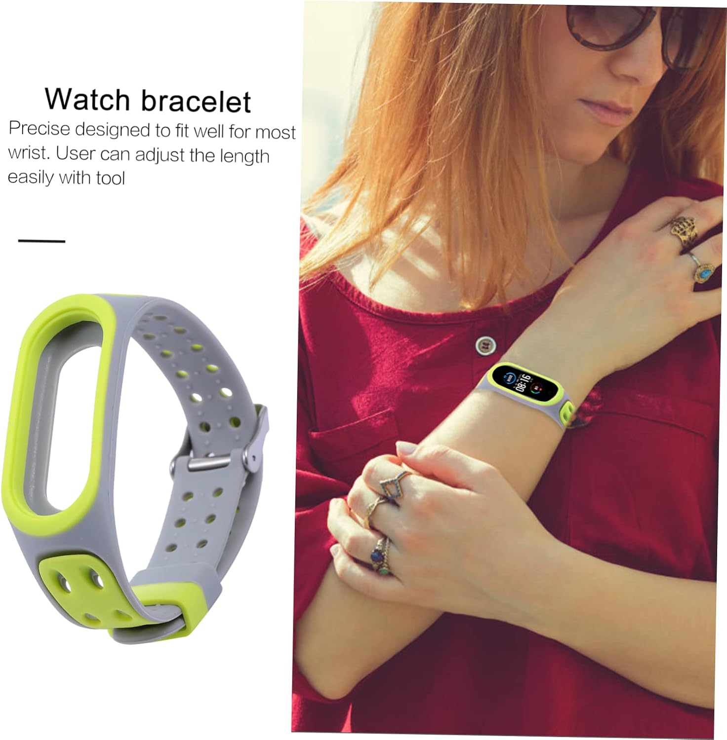 Angoily 2pcs Silicone Sports Watch Band for Two-color Wrist Strap Comfortable Fit for Daily Wear Sports Fashionable Occasions