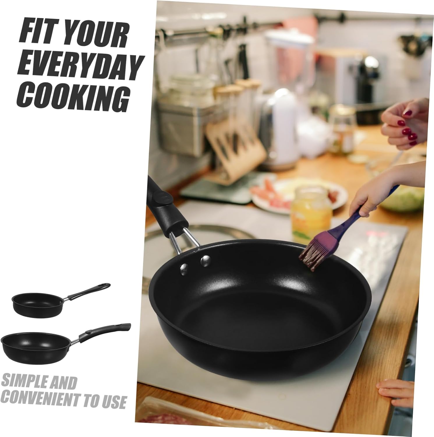 Cabilock 2pcs Egg Pan Set Mini Omelette Frying Pan Non Stick Skillet for Egg Pancakes Steaks Cookware Easy to Use and Clean