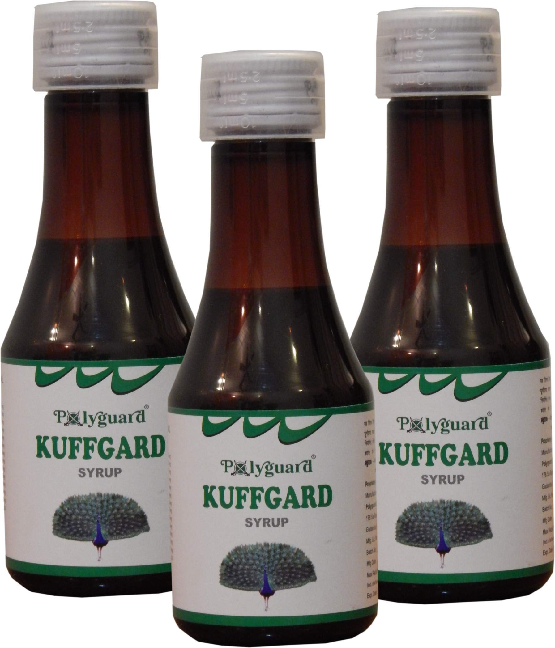 Polyguard Kuffgard Syrup 110 ml (pack of 3) | Ayurvedic Cough Syrup With Goodness of Shleshmatak,Tulsi, Kantkari, Karkat shringi, Yastimadhu, Gojihava & Banpasha| Effective in Dry & wet cough