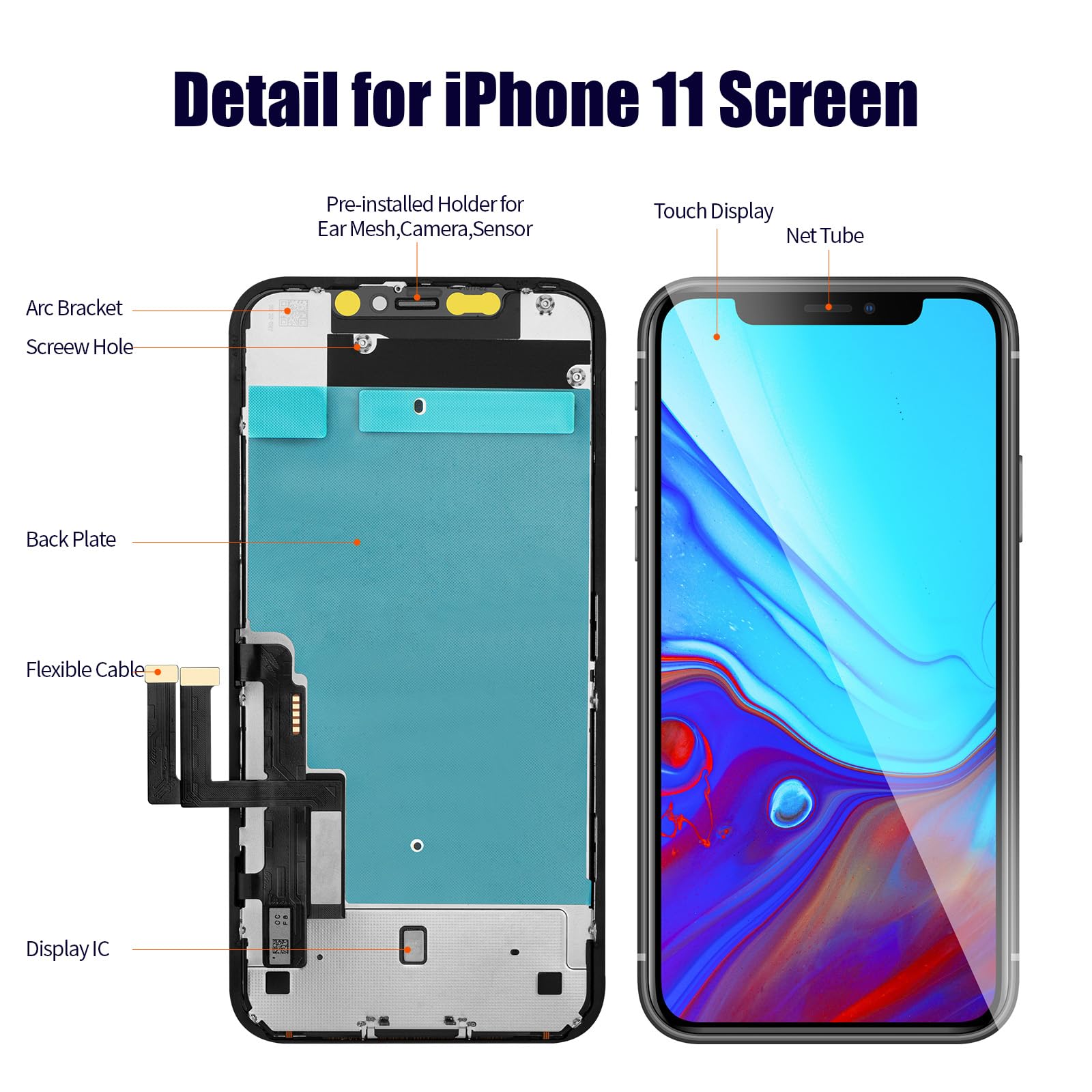 Mr.OMW for iPhone 11 Screen Replacement 6.1 Inch Full HD 3D Touch