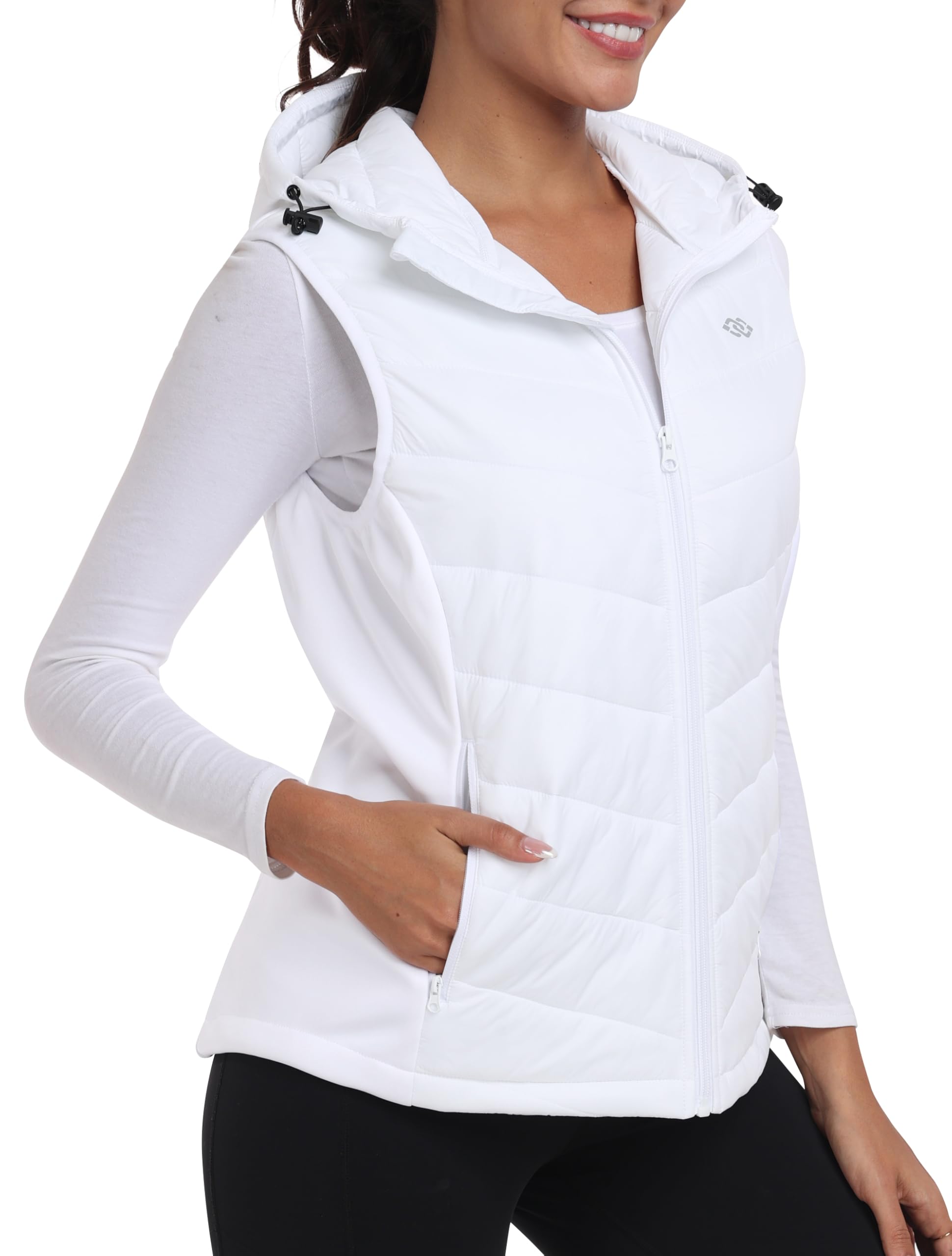 MoFiz Gilet Senza Maniche Donna Gilet Trapuntato da Donna con Cappuccio Per la Transizione con Cappuccio