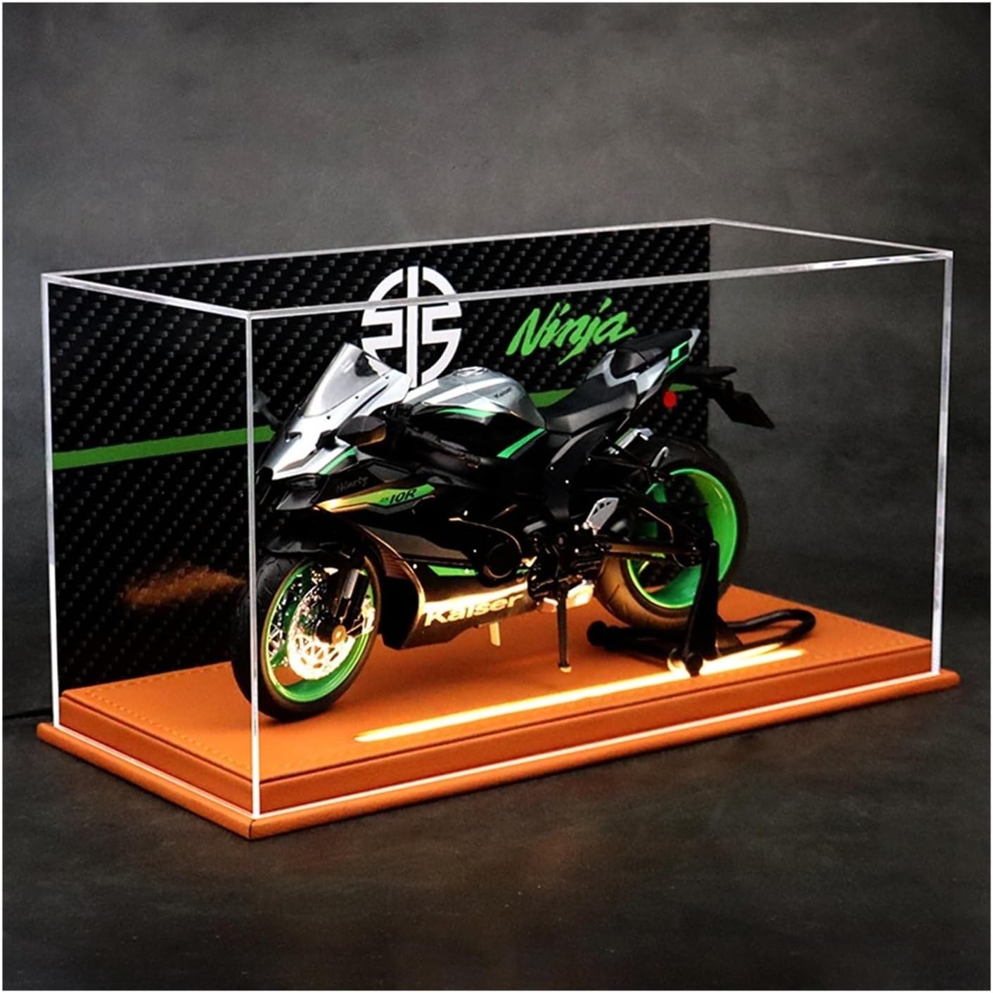 Mini Simulation Motorcycle Toys 1:9 for New Kawasaki ZX-10R Alloy Motorcycle Model Scene Display Ornament Vehicle Boys Gift Adult for Boys(Black)