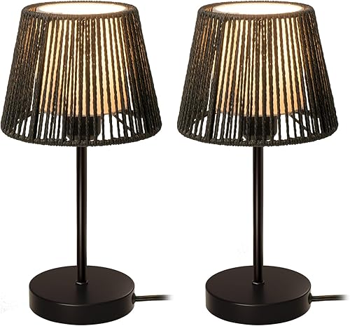 Miniatura 36 de Juego de 2 lámparas táctiles para mesita de noche, pequeña lámpara de mesa moderna para dormitorio, sala de estar, mesita de noche, lámpara