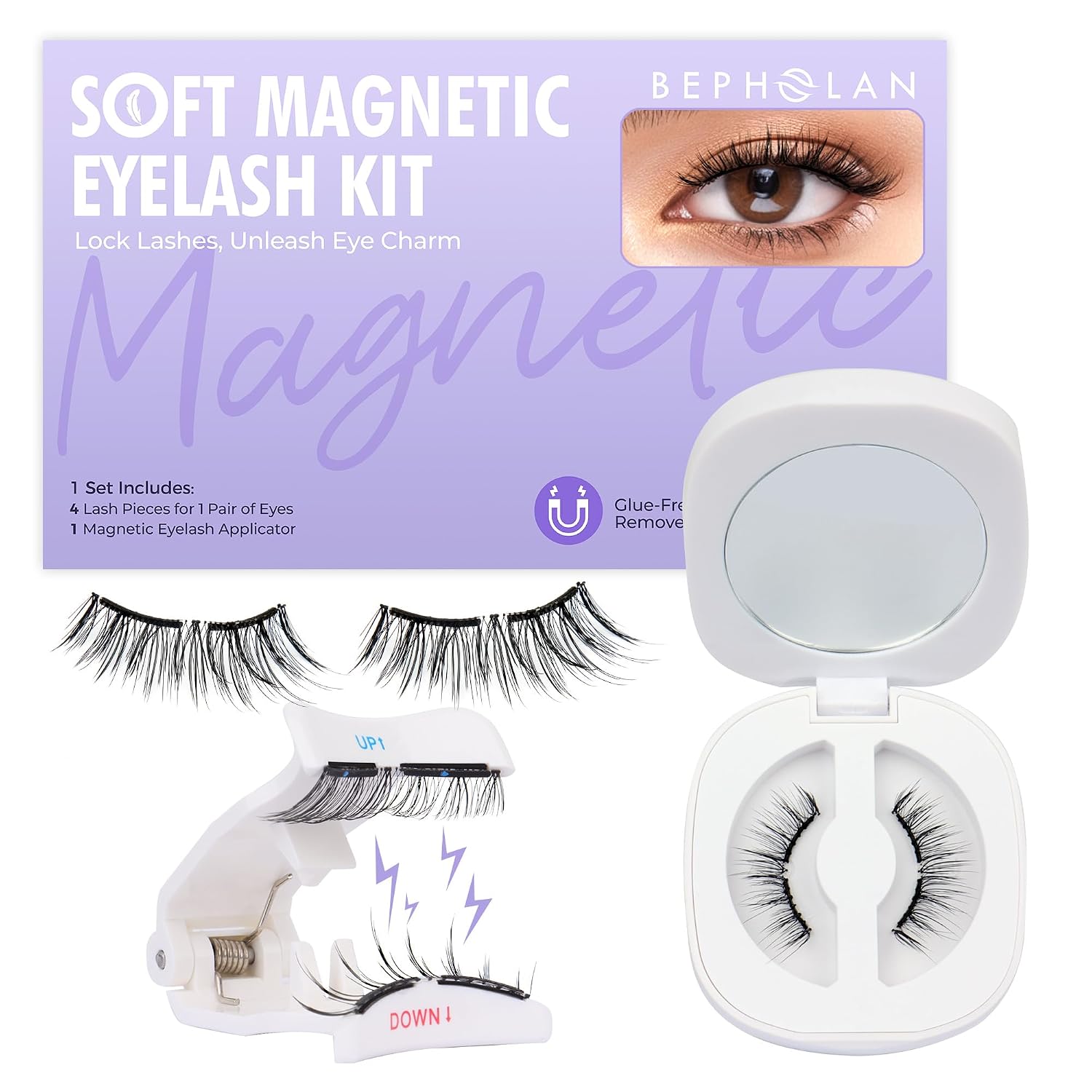 Bepholan Magnetic Lashes - No Glue, Natural Look