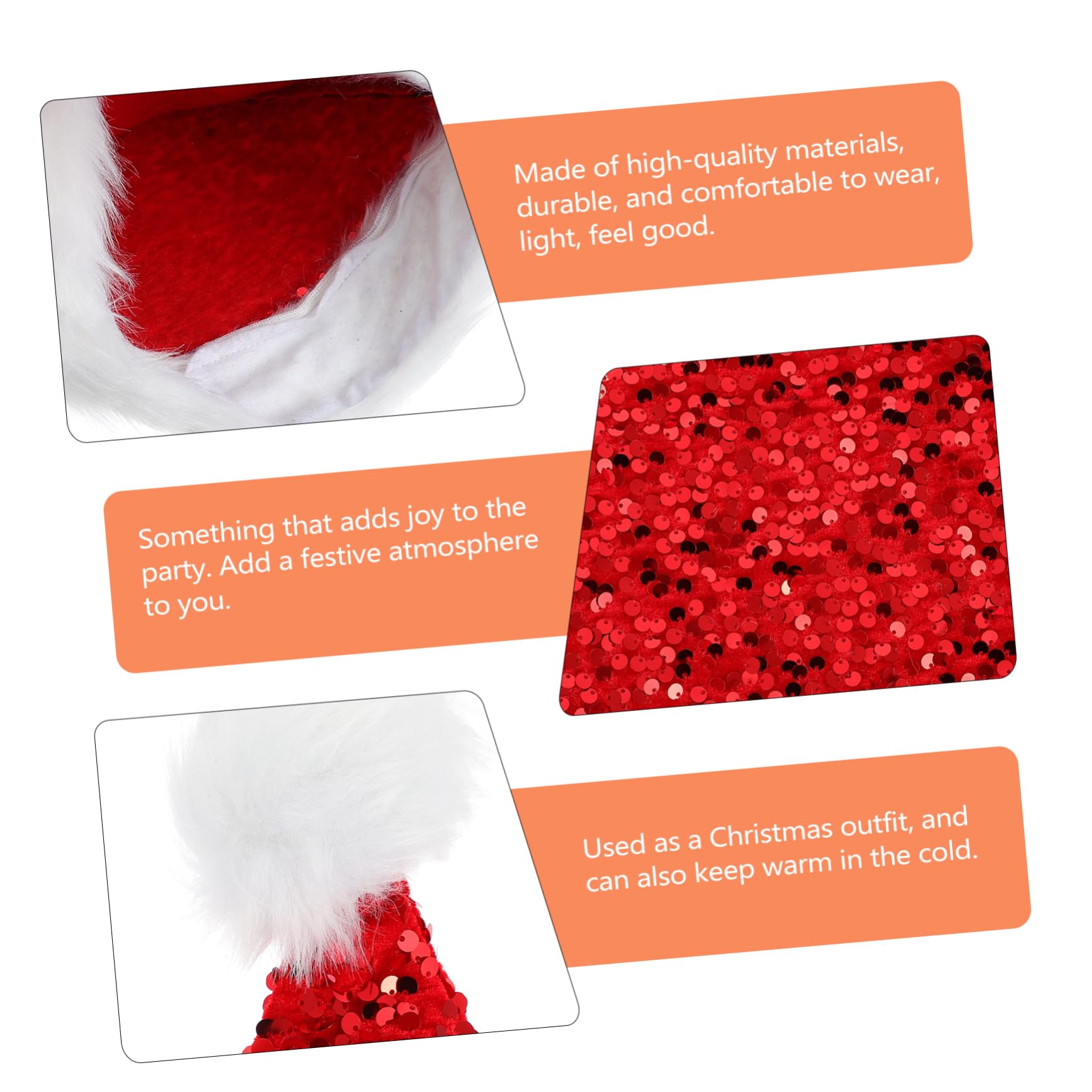 Abaodam 5stücke Merry Christmas Plüschmütze Mit Funkelnden Pailletten Rote Weihnachtsmütze Für Erwachsene Festliche Kopfbedeckung Für Partys Winterfeiern Und Besondere Anlässe