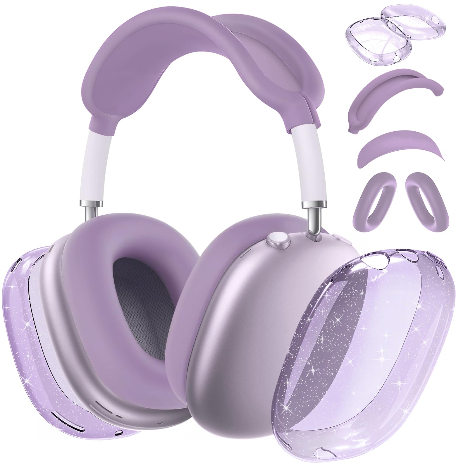 Aiaabq for AirPods Max case Cover,Anti-Scratch Ear Pad Case Cover/Ear Cups Cover/Headband Cover for AirPods Max. Clear Soft TPU and Silicone,Skin