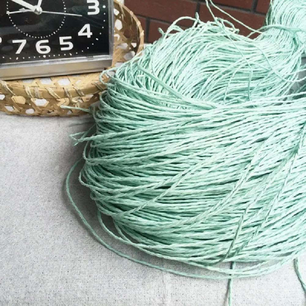 VIXDA Diy Knitting Natural Raffia Yarn 500g Crochet Hat Bag Purse Raffia Straw Yarn Organic Raffia Thread Summer Yarn