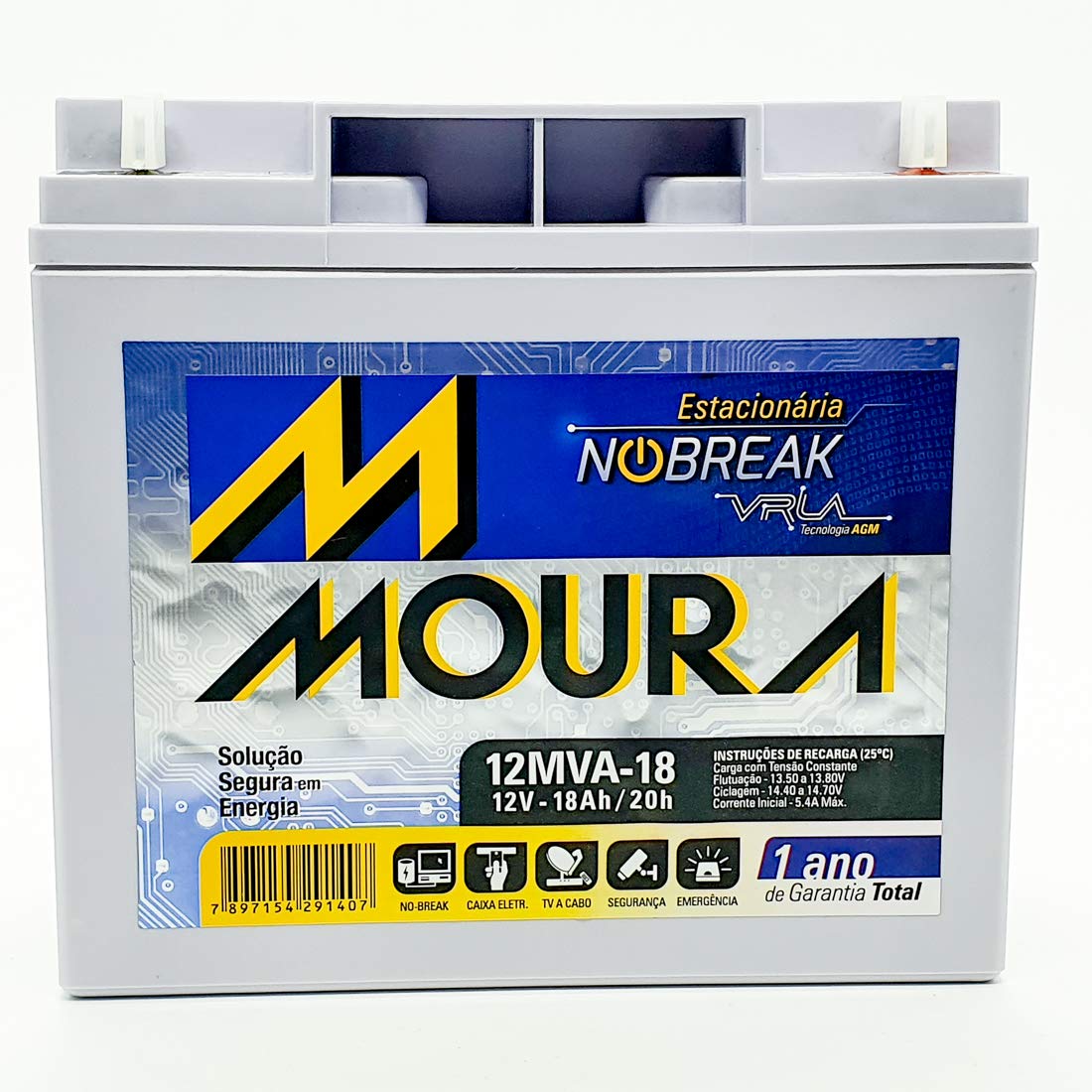Bateria Moura 12mva-18 Estacionaria Nobreak 12v 18ah