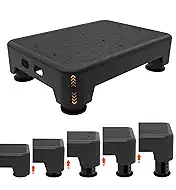 5-Level Adjustable Step Stool, 700 LBS Capacity Safety Bed Step for Seniors, Exercise Setp Platform, Portable Stair Assist for Elderly, Wide Step up for Kitchen, Car, Bedside & Shower, Black