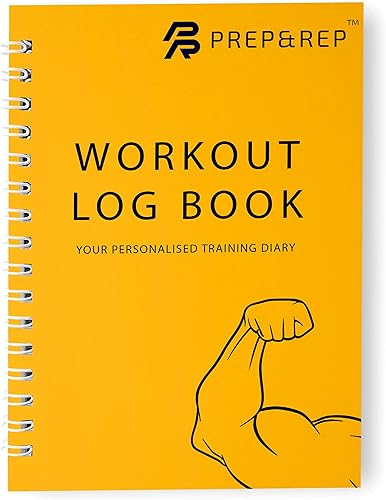 Prep And Rep Gym Workout Logbook - A5 Size, 114 Training Pages, Fitness Diary To Record Goals & Track Progress