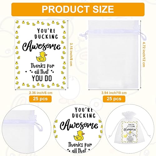 Miniatura 3 de Sasylvia 25 juegos de regalos de agradecimiento a los empleados, llavero con cita de agradecimiento a granel con bolsas de organza, tarjetas de