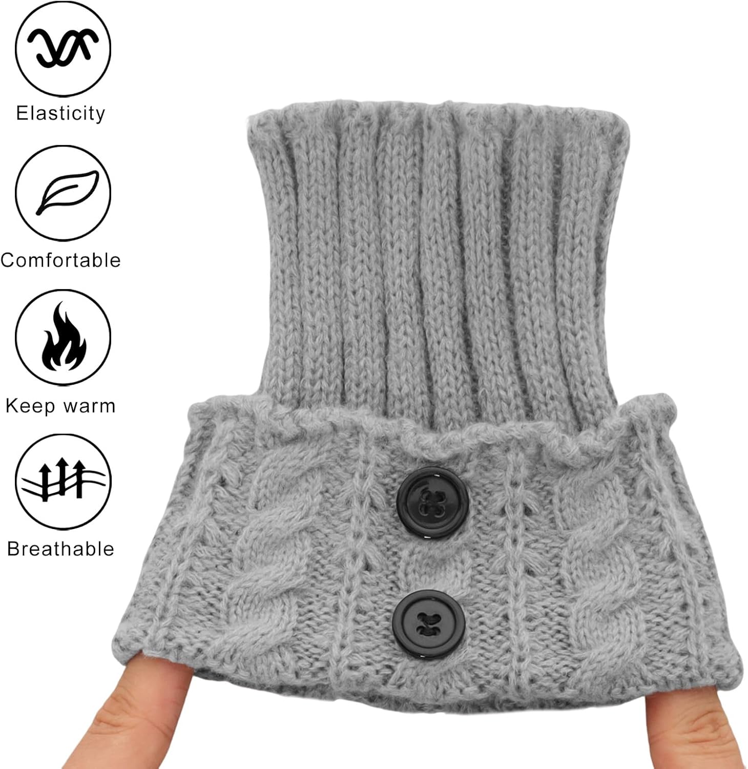 3 Pairs Winter Leg Warmers Womens Boot Socks Ankle Warmers Short Knitted Leg Warmers for Gilrs Boot Toppers - Image 3