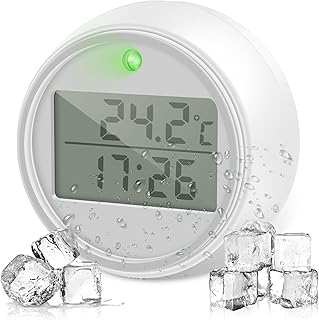 BOBASH - Termómetro para baño de hielo con temporizador, IP66, resistente al agua, color blanco