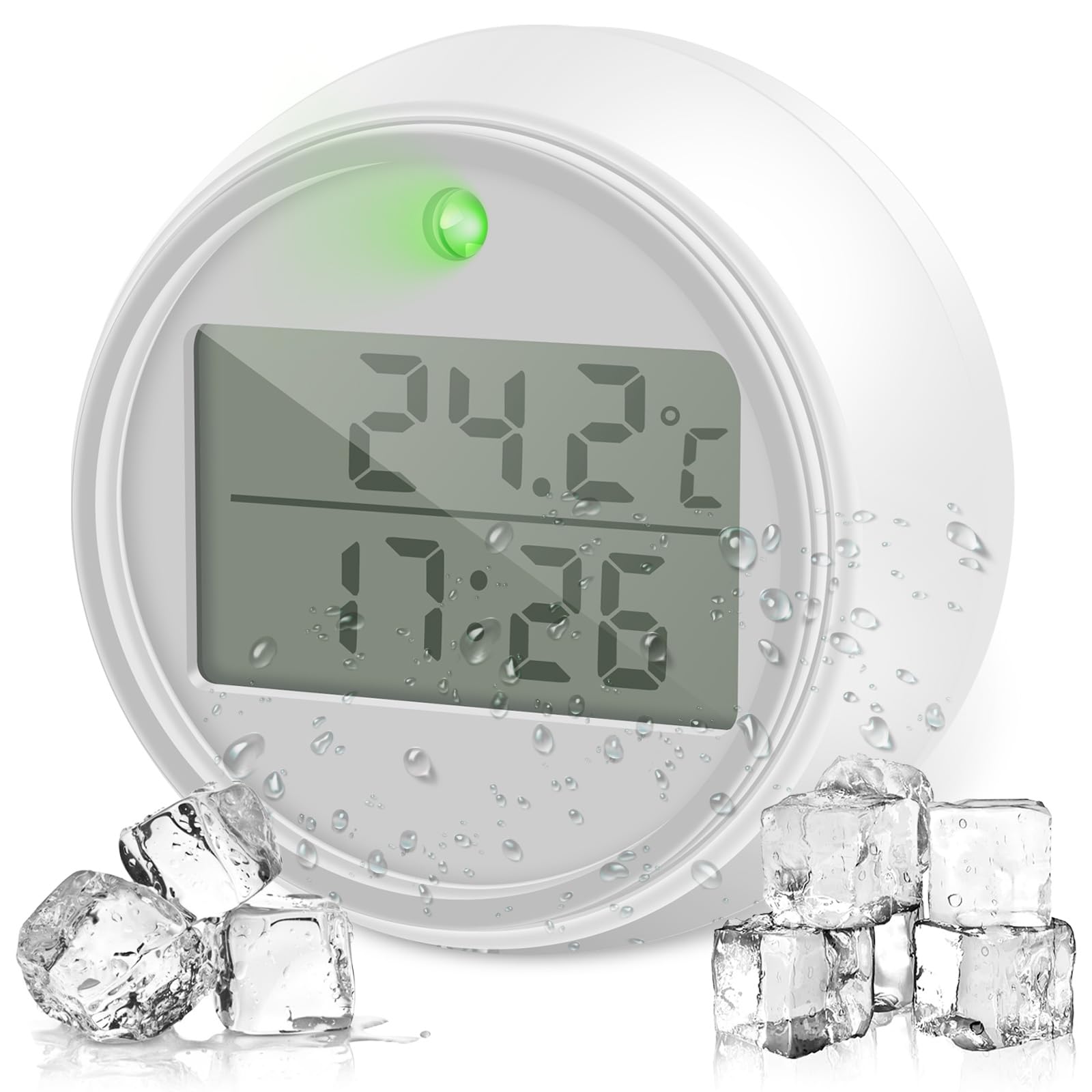 MENIBBLER Ice Bath Thermometer with Timer, IP66 Waterproof Digital Floating Thermometer