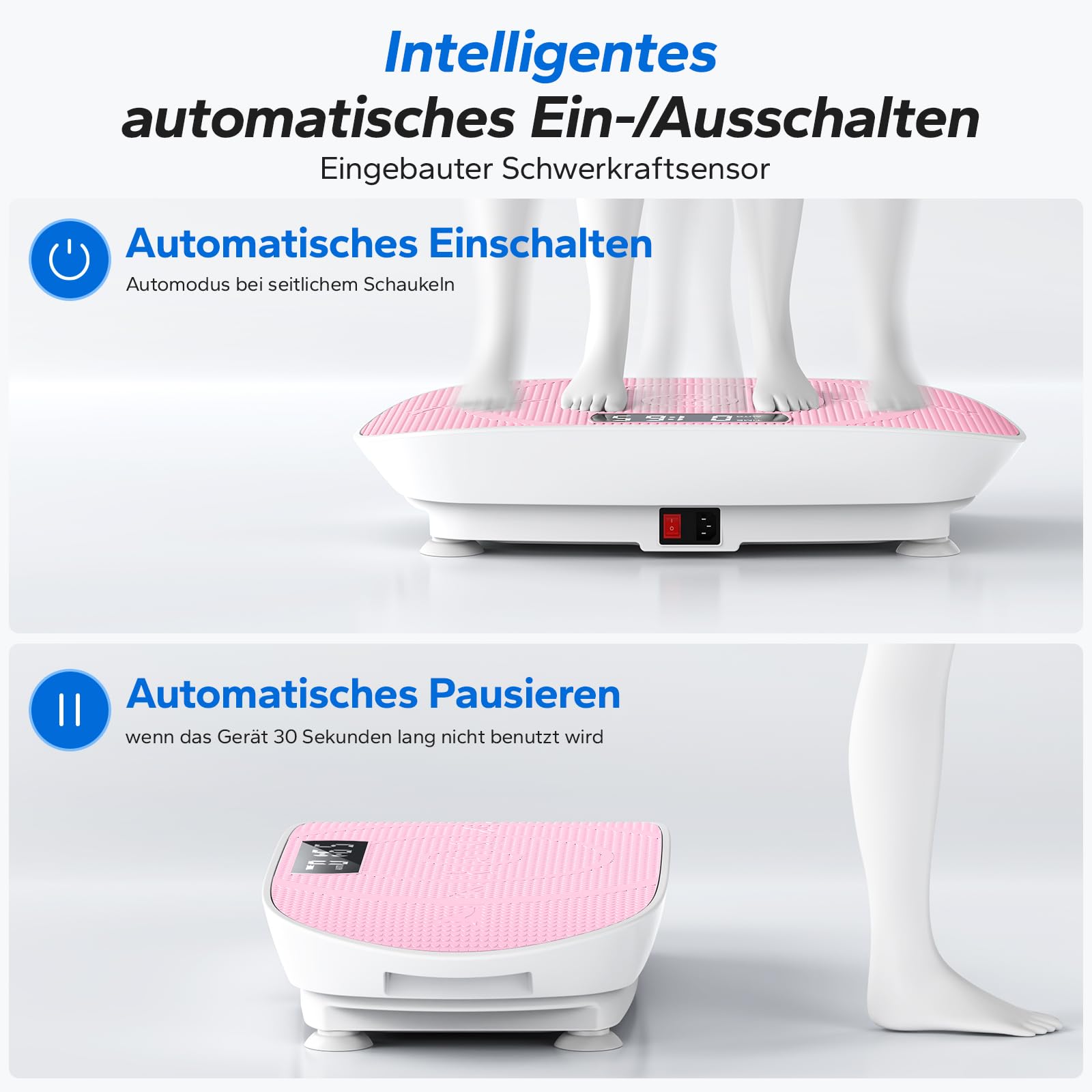 MERACH Vibrationsplatte, Leistungsstarke Vibrationsplattform für Ganzkörpertraining, Muskelaufbau und -formung, Automatische Geschwindigkeitsregelung, Eingebauter Bluetooth-Lautsprecher