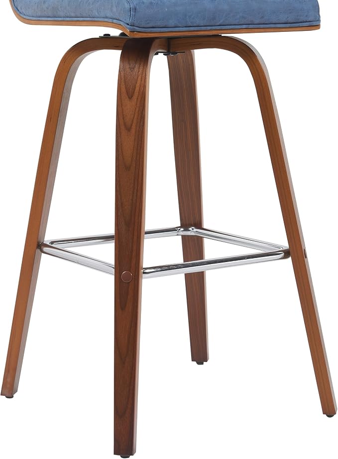 Butaco Armen Living Vienna 30" altura barra cuero sintético azul miniatura 8