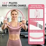 Pilates Kit pour les entraînements à domicile, 19-Piece Ensemble d'équipement de fitness complet avec 14.5" Anneau de Pilates, 9.8" Balle d'exercice, bandes de résistance, sliders de base & Poids de la cheville pour les femmes et les débutants