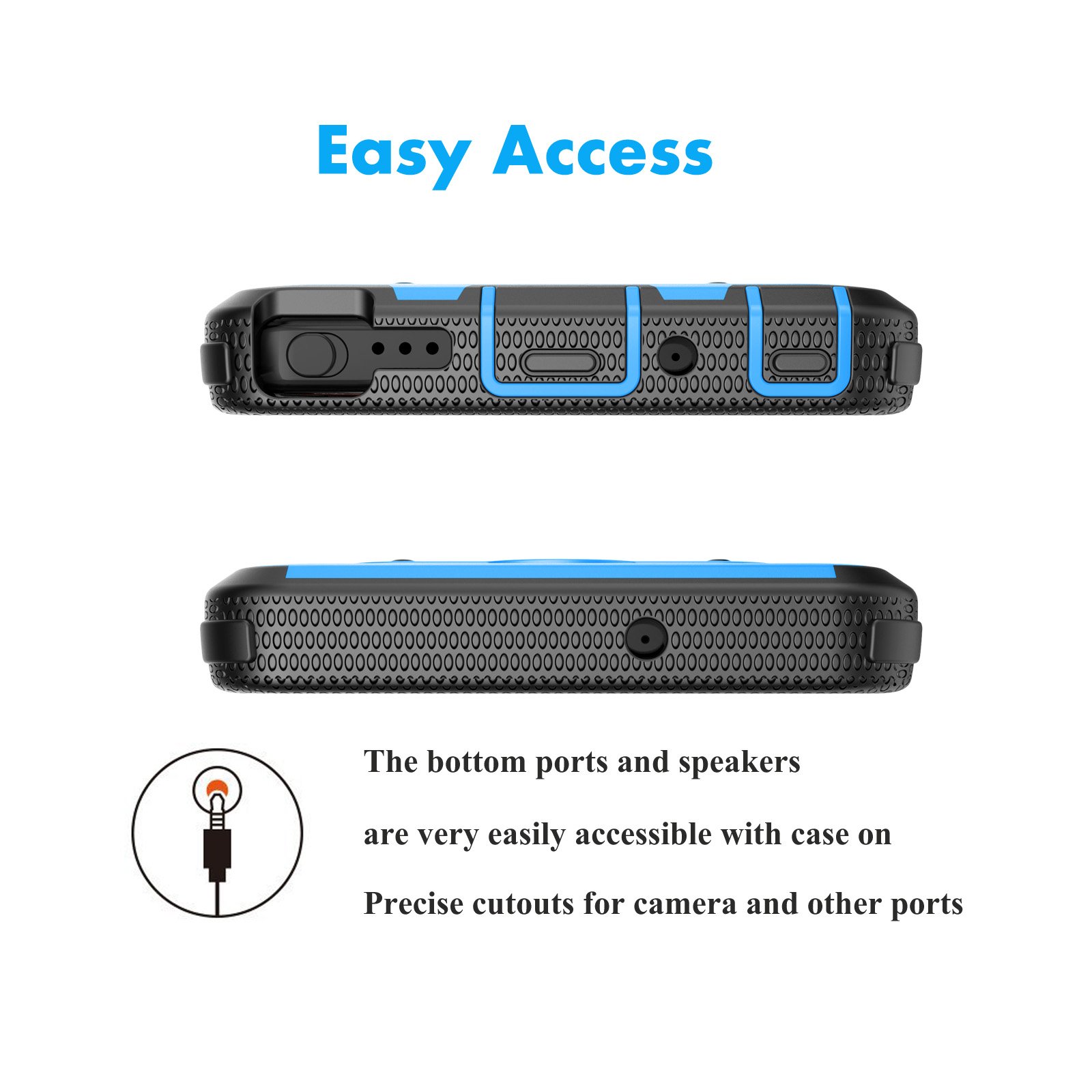Njjex Compatible with LG Stylo 4 Case/LG Q Stylus Holster,[Nbeck] Heavy Duty Built-in Screen Protector Rugged Locking Swivel Belt Clip Kickstand Hard Phone Cover for LG Stylus 4/Stylo 4 Plus [Blue