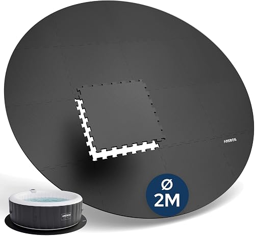 Tapis de Protection Rond Ø 200 cm pour Piscine et Spa AREBOS