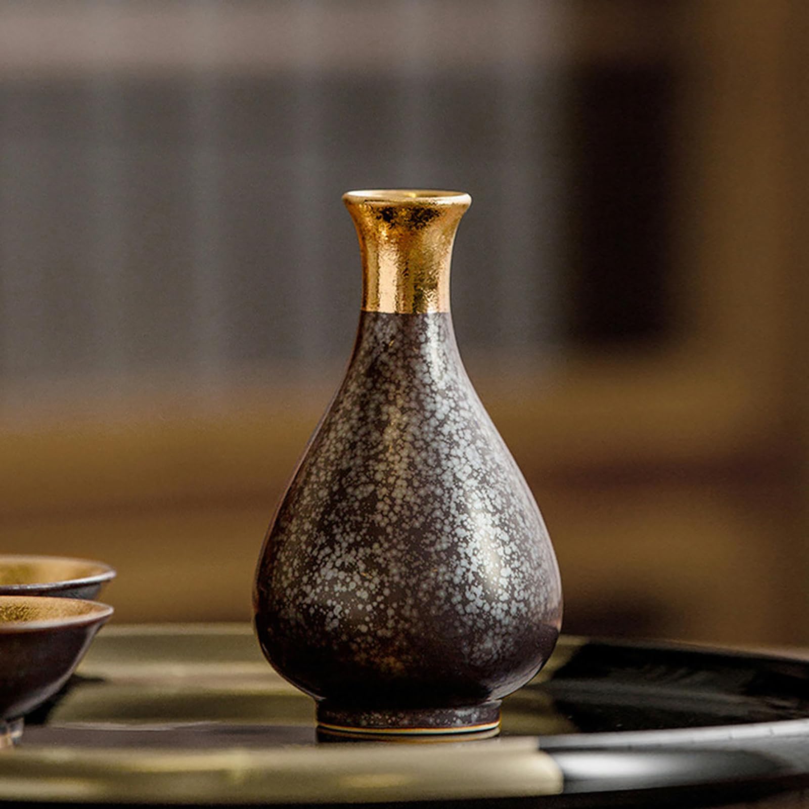CAPIJIONG Tasse à saké créative en céramique personnalisée de style japonais - Tasse à thé de l'après-midi - Bec doré