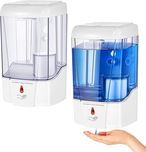 Miniatura 1 de Dispensador automático de jabón con sensor sin contacto, dispensador de desinfectante de manos para montaje en pared, 23.7 onzas23.7 fl oz, funciona