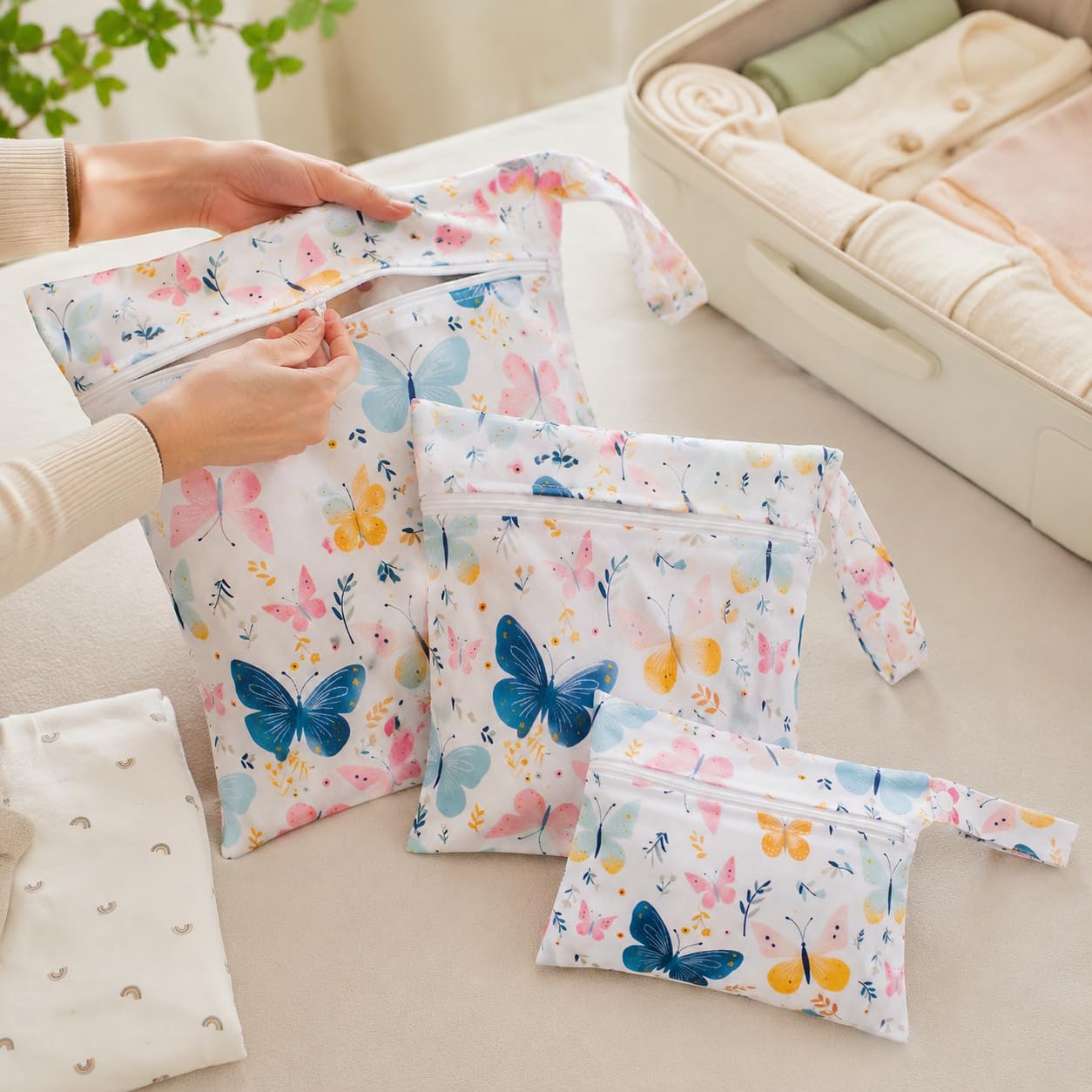Set di 3 Sacchetti Impermeabili con Zip - Perfetti per Viaggio, Spiaggia, Palestra, e Campeggio, Diverse Dimensioni per Ogni necessità, Riutilizzabili e Resistenti