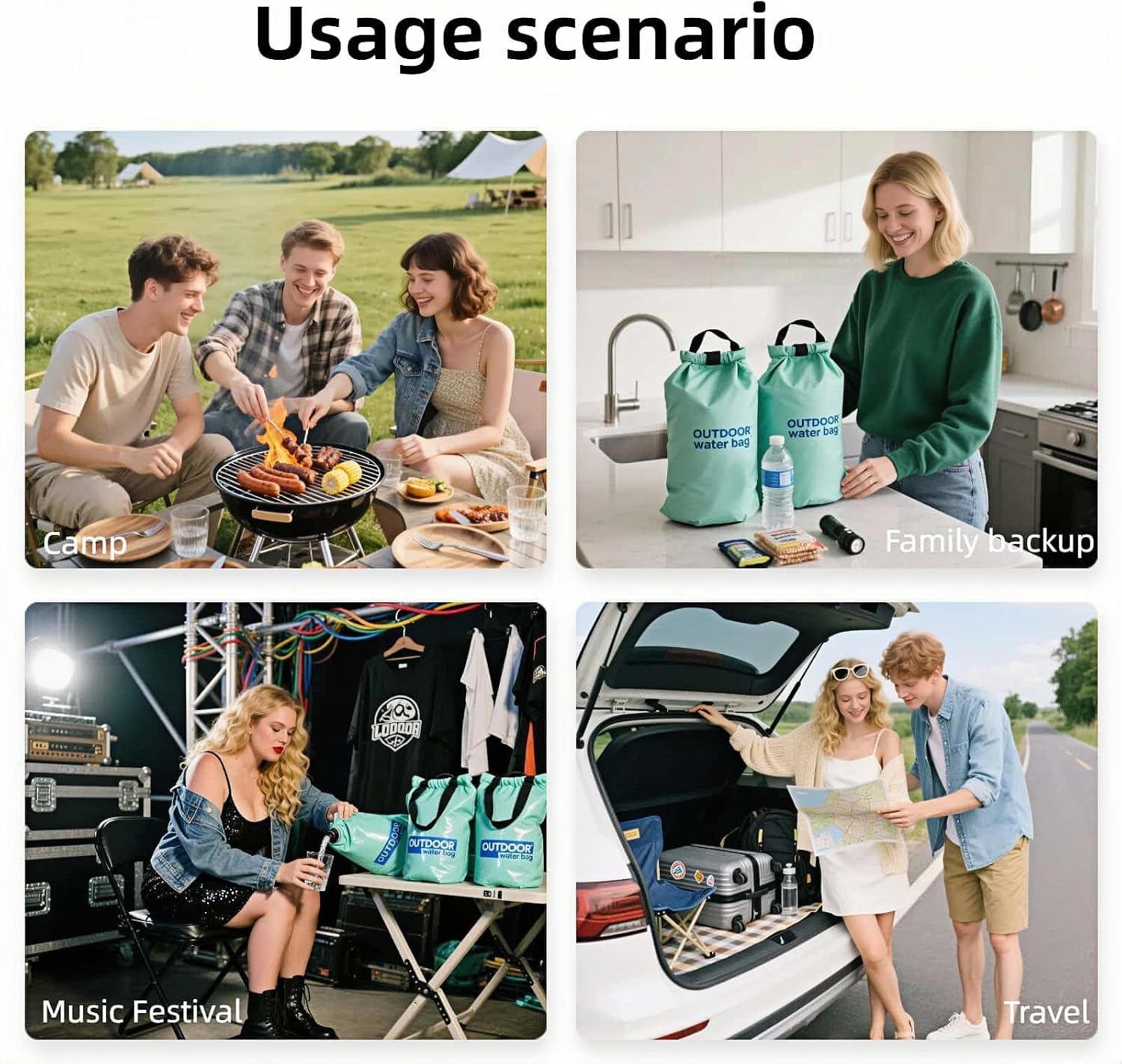 8L/281oz Outdoor Collapsible Water Jug BPA-Free w/Adjustable Faucet - Portable Leakproof Water Storage for Camping, Hiking, Travel & Emergencies (Khaki)