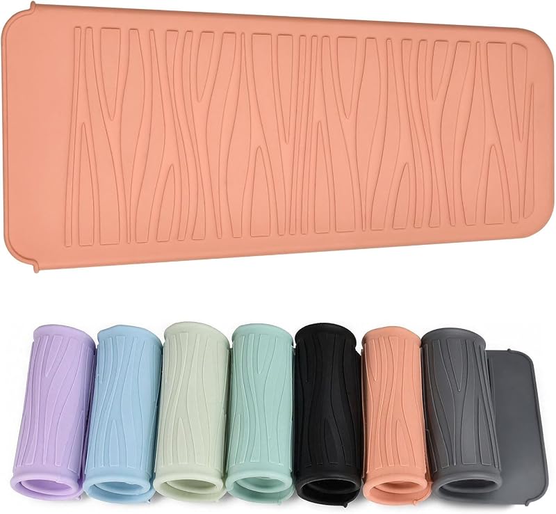 EIOKIT Tapete e Bolsa de Silicone para Ferramentas de Cabelo, Coral Orange