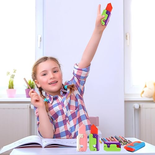 Miniatura 5 de JULBEAR 4 piezas de juguetes para ansiedad con impresión 3D, cuchillo fluorescente de nabo zanahoria, juguete sensorial para adultos, juguete para