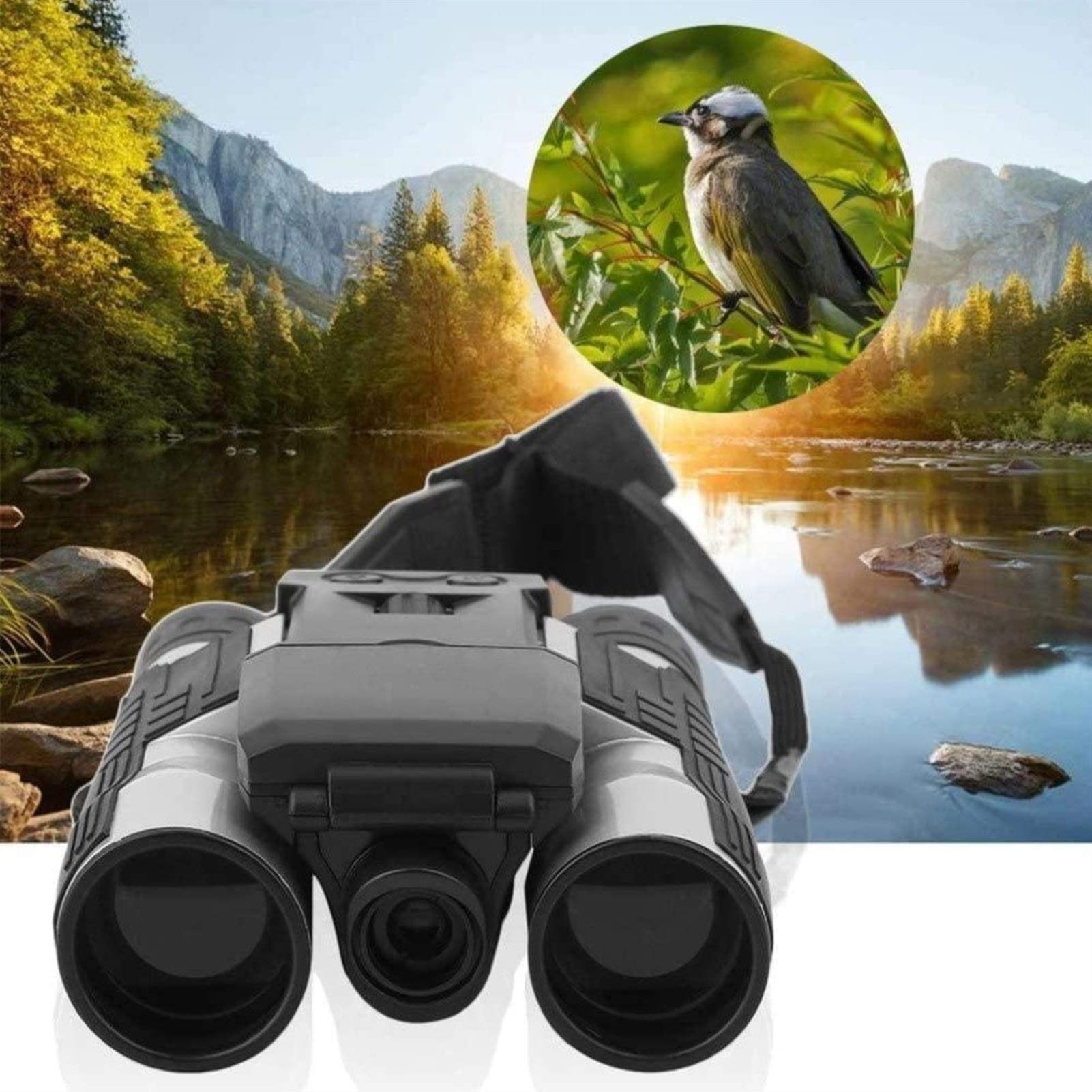 Monokularowy teleskop wysokiej mocy, aparat cyfrowy 1080p, wyświetlacz LCD 2.0", lornetka czarna 12x32, teleskop składany ze zintegrowanym aparatem cyfrowym, lornetka Full HD.