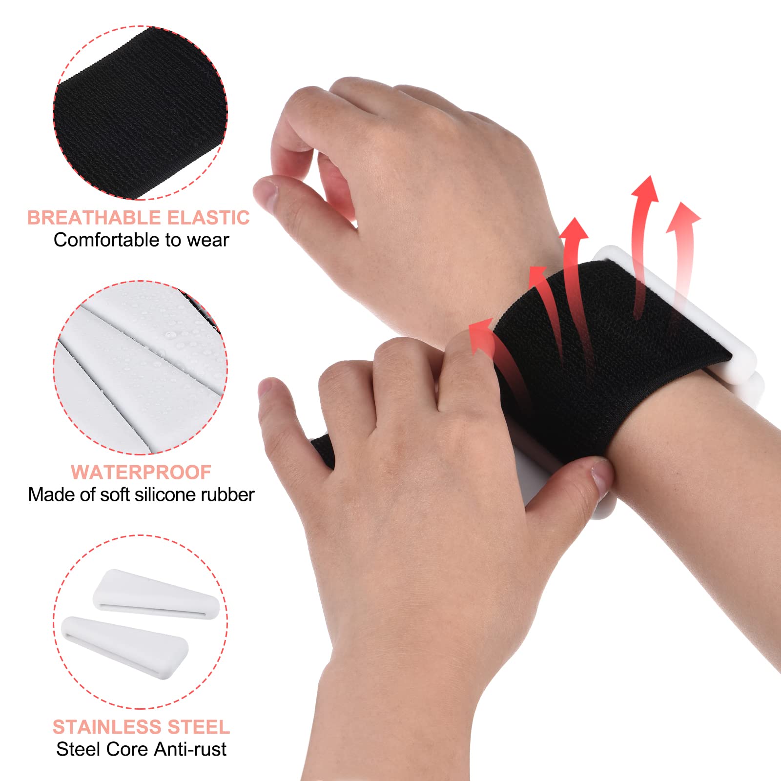 Poids De Cheville Et Poignet Zaplyte - 2 Lbs (0,9 Kg) - Réglable - Noir - Femme