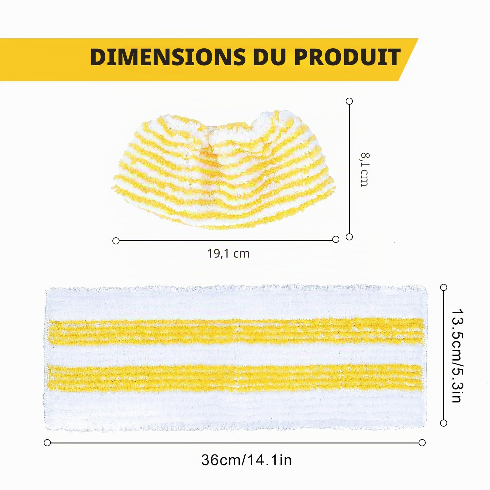 KEEPOW Ensemble de chiffons en microfibres Compatible avec les nettoyeurs vapeur pour Kärcher EasyFix SC 1, SC 2, SC 3, SC 4, SC 5 ，Nouvel ensemble comprenant 3 buses pour sols et 3 buses à main