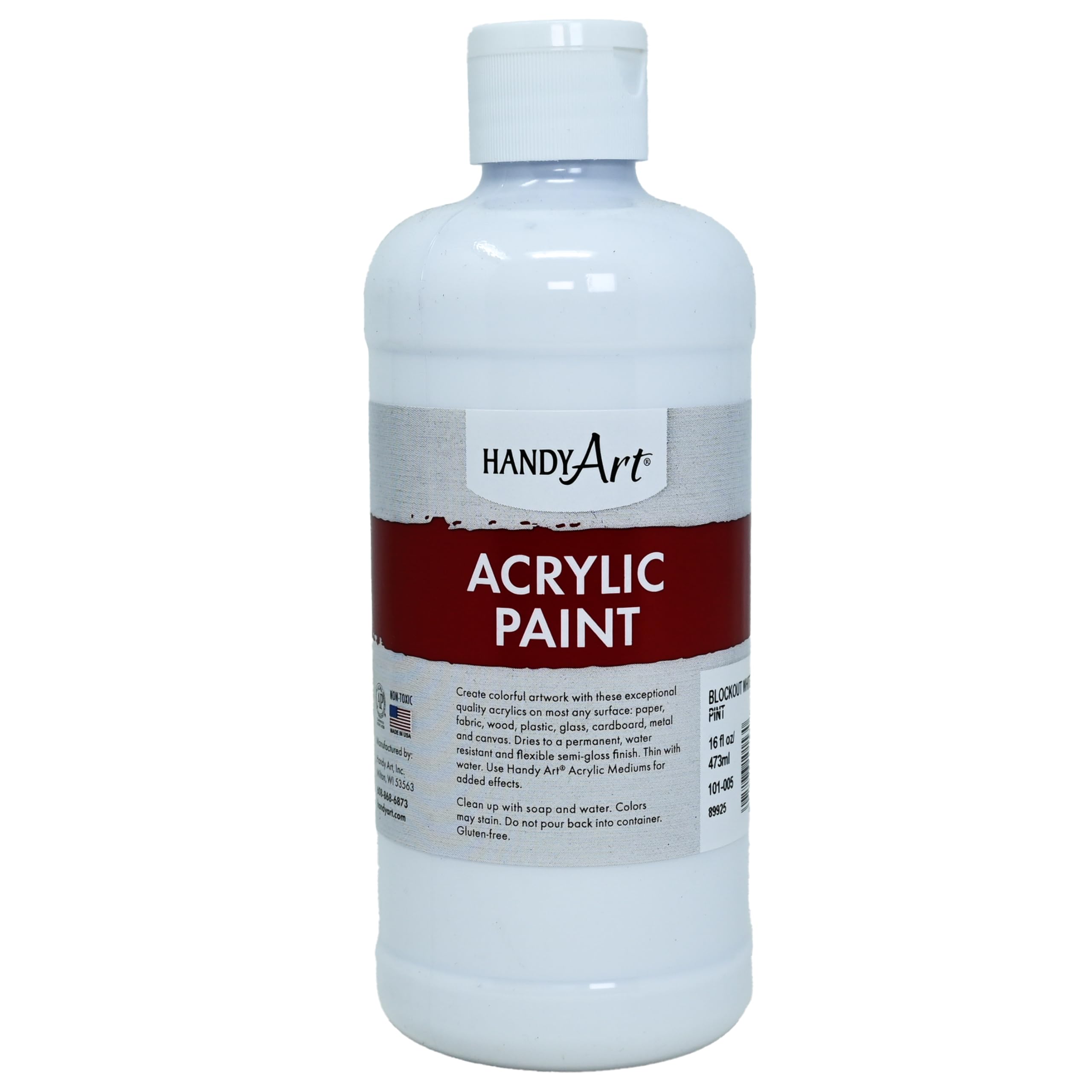 Student Acrylic Paint 16 ounce, Blockout White