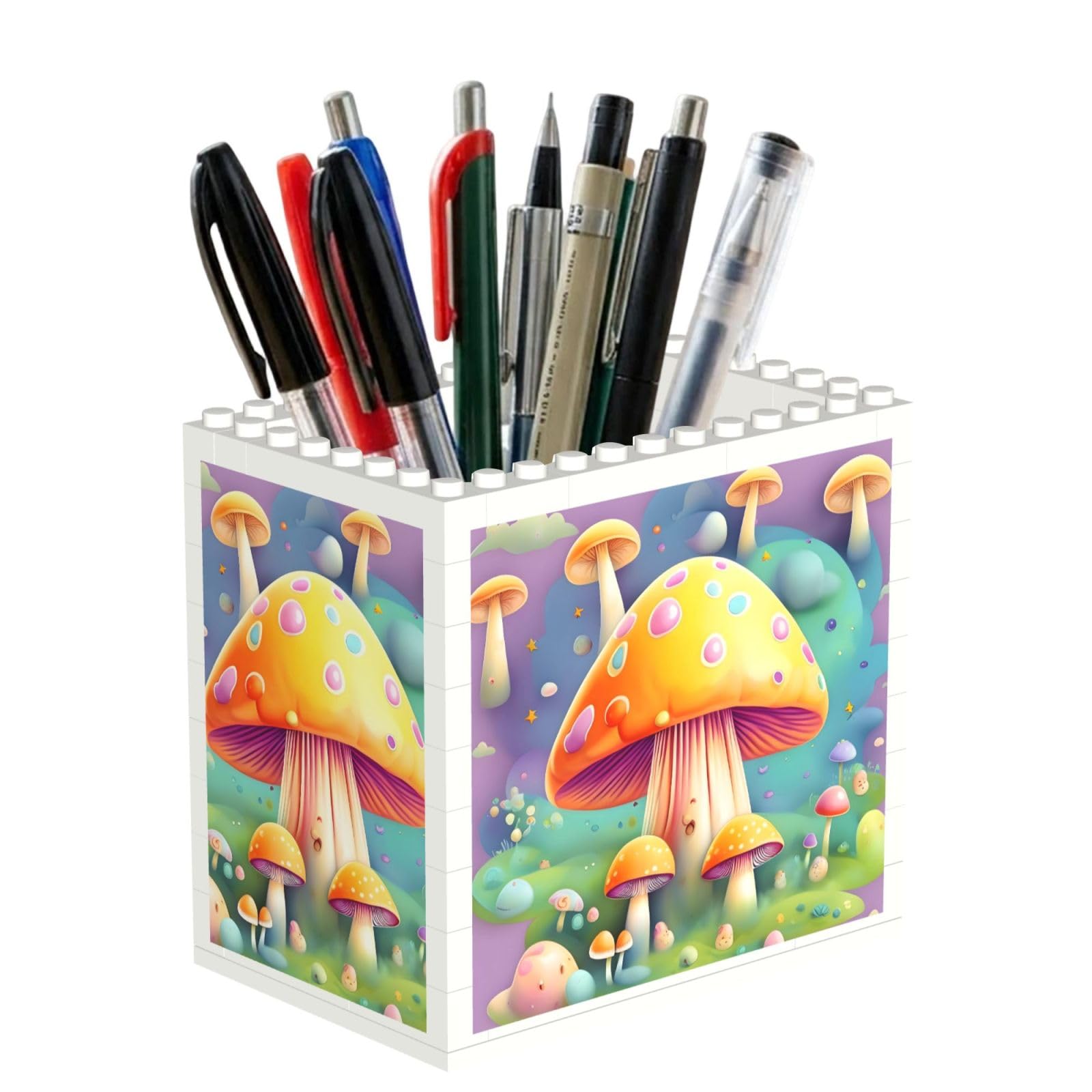 SXZVVBN Fantasy Dream Mushroom Building Block Desk Tidy ABS Organiser