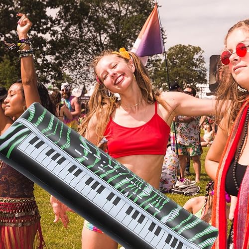 Miniatura 3 de SAFIGLE 2 unids Teclado Inflable Instrumento Musical Micrófono para Niños Juguetes Inflables para Niños Instrumentos para Niños Pvc Inflable Fiesta