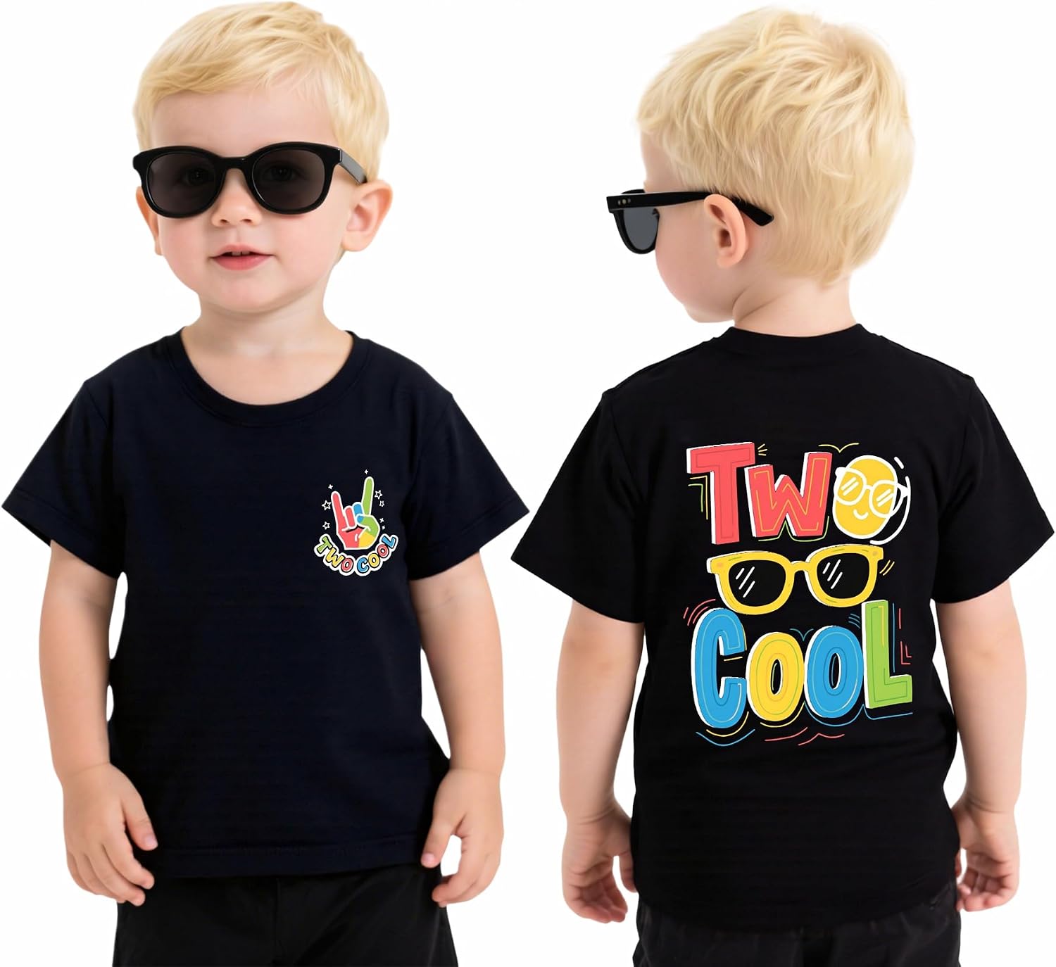 2 Year Old Boy Birthday Gift:Two Cool T-Shirt for Boys,2nd Birthday Outfit Clothes Decorations