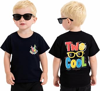 2 Year Old Boy Birthday GiftTwo Cool T-Shirt for Boys,2nd Birthday Outfit Clothes Decorations