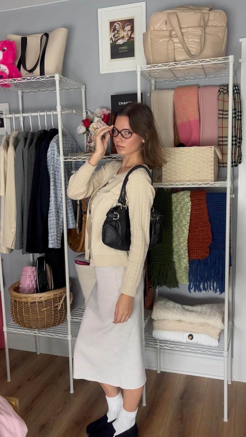 Ivicoer Women's Cardigan Sweater Button Up Cardigan Textured Sleeves Crew Neck Sweater Trendy Outfits 2026 - Image 6