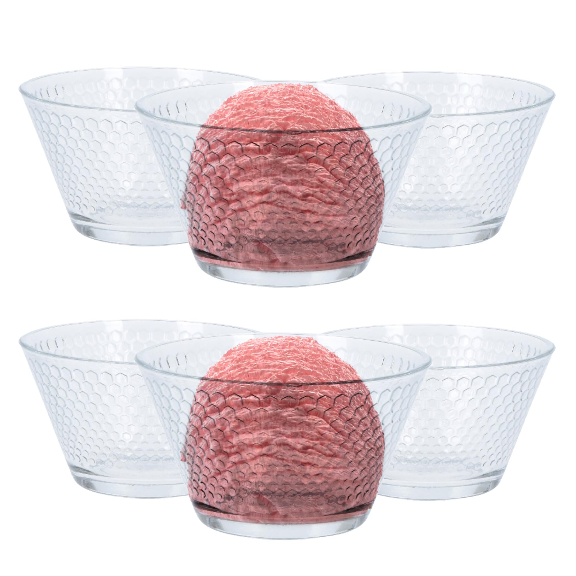 6 X Ice Cream Bowls Sundae Glasses Appetizer Dessert Cocktail Fruit Glass Dish | UK