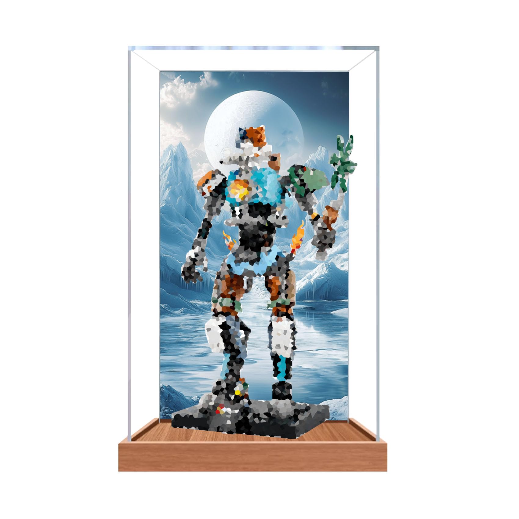 Dustproof acrylic Display Case for Le-go 77081 Model (Background3mmB)
