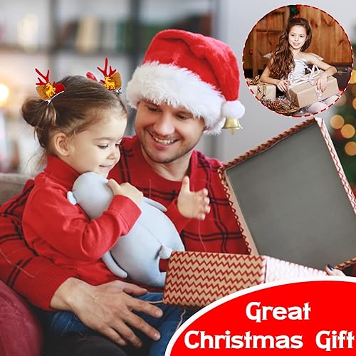 Miniatura 6 de 12 pares de pinzas para el cabello de Navidad, pinzas de pelo de reno de Navidad, pasadores de cuerno de ciervo para mujeres y niñas, accesorios de
